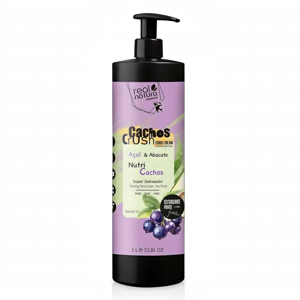 Real Natura Creme De Pentear Cachos Crush Acai E Abacate 1000ml