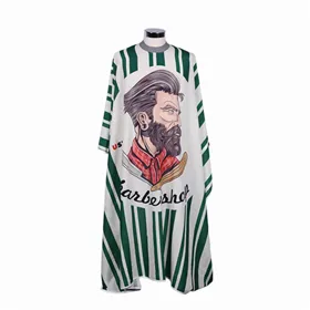 ZZ Men Capa de Barberia Seda Con Cuello Silicona