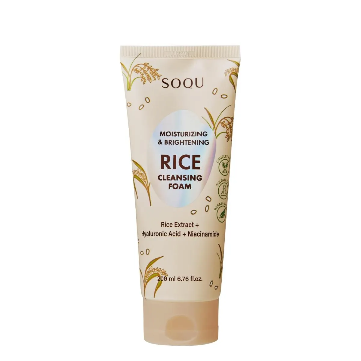 Soqu Moisturizing & Brightening Rice Cleansing Foam 200ml