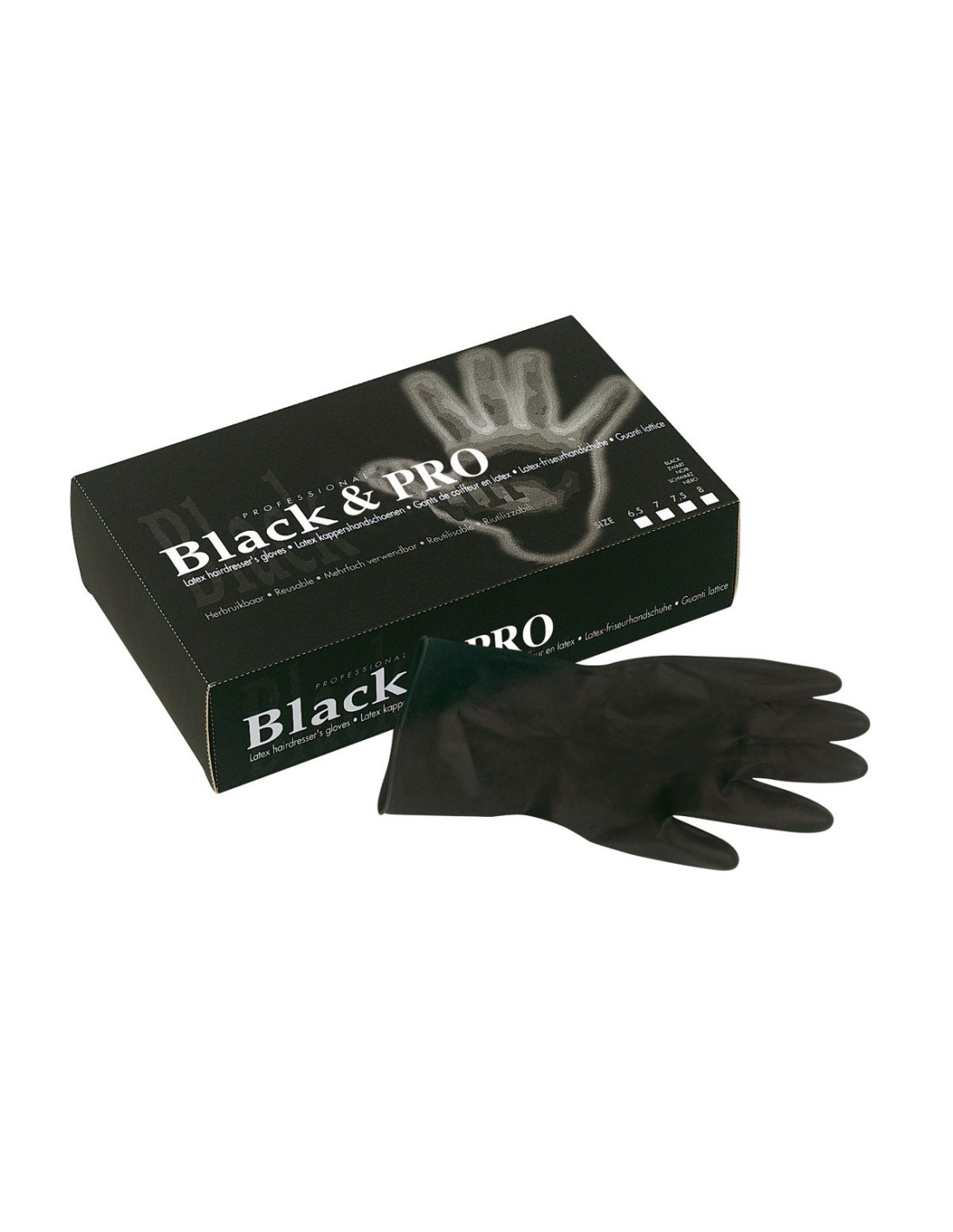 Sibel Black&Pro Guantes Latex Negro Sin Polvo Reutilizables 20 Ud