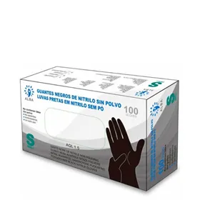 Guantes Nitrilo Sin Polvo Negro 100uds