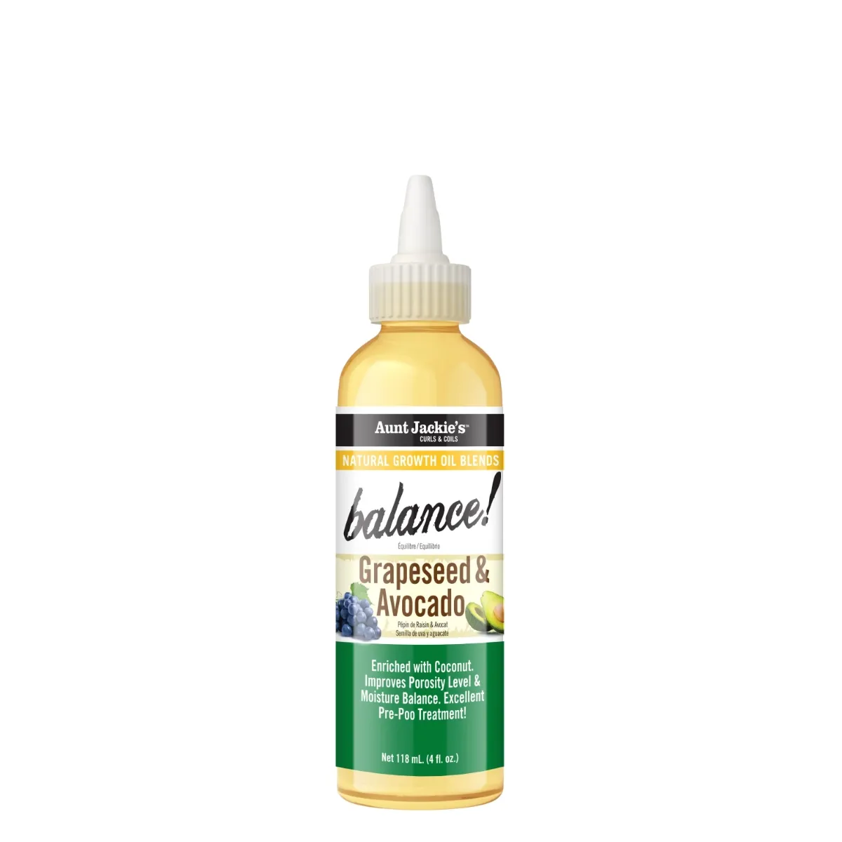Aunt Jackie's Grapeseed & Avovado Balance Oil 118ml