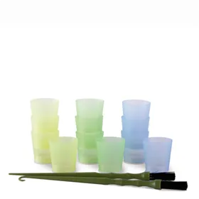 Bifull Kit 12 Vasos Tinte + 2 Paletinas